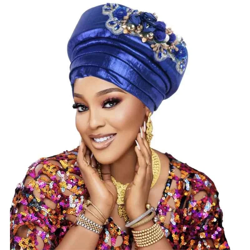 Exaggerated Big Braid Turban Cap for Women African Lady Head Wraps Nigeria Autogele Headtie Wedding Party Headgear Turbante