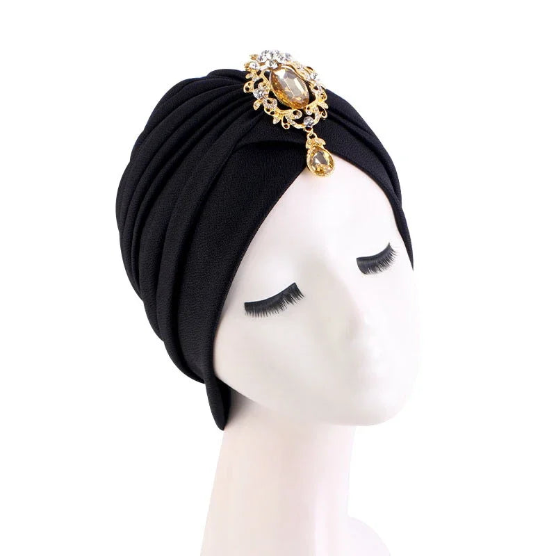 New African Print Turban Beanie for Women - Flower Beanie, Muslim Hijab, Head Wrap, and Hair Loss Bandana