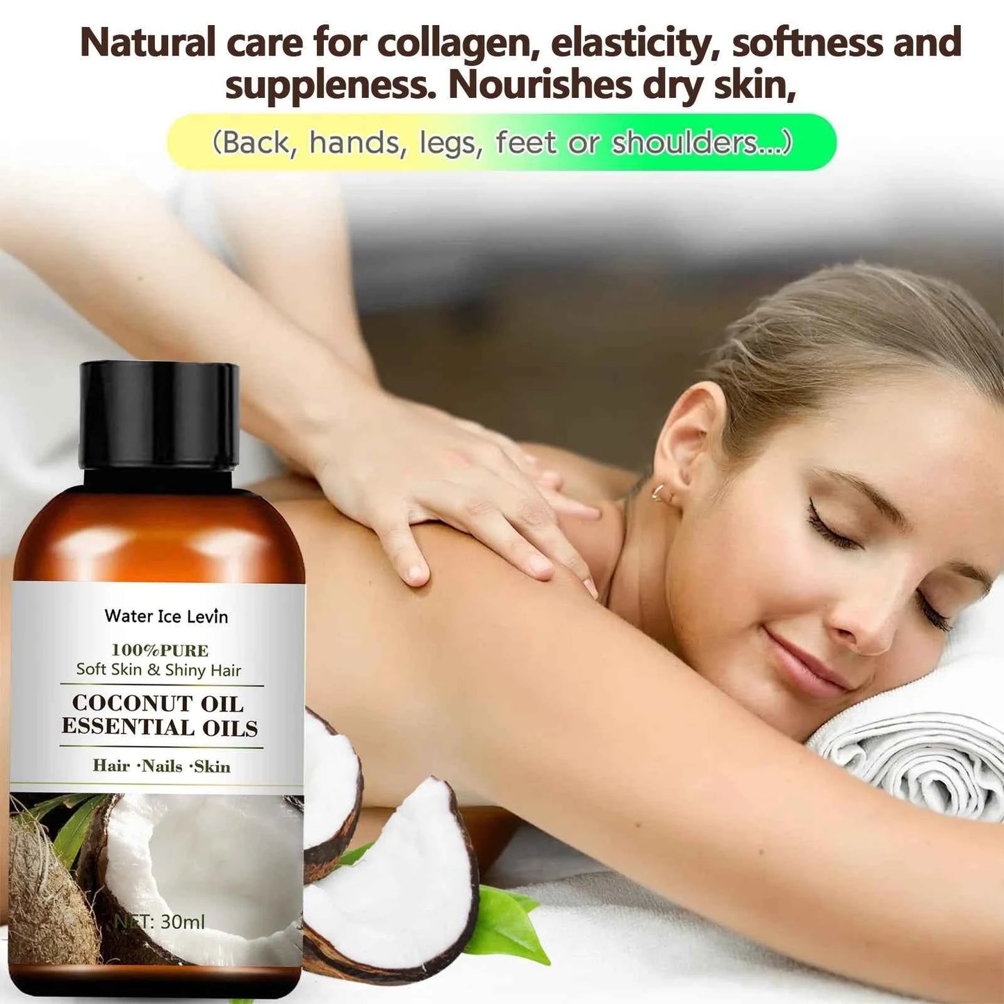 New Pure natural coconut essential oil tea tree rose jasmine mint vanilla eucalyptus for skin care massage diffuser oil 30ML - NamafadStore