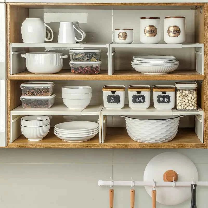 Kitchen Cabinet Multi-Functional Storage Rack Countertop Organization Shelf ABS Material Home Use Organization Shelf