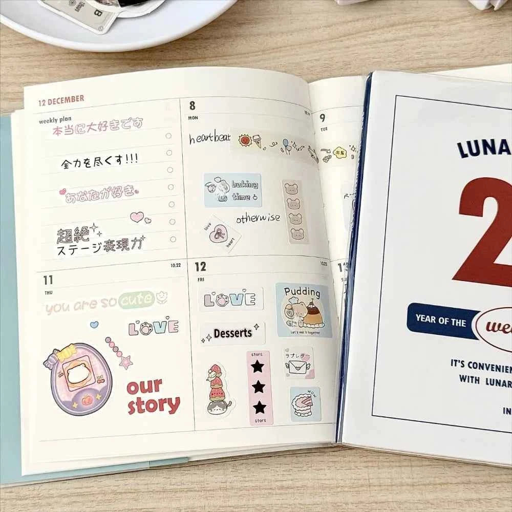 2026 Schedule Life Planner Book Retro Minimalist Student Study Diary Planner Hardcover PVC Journal Notebook Weekly Layouts