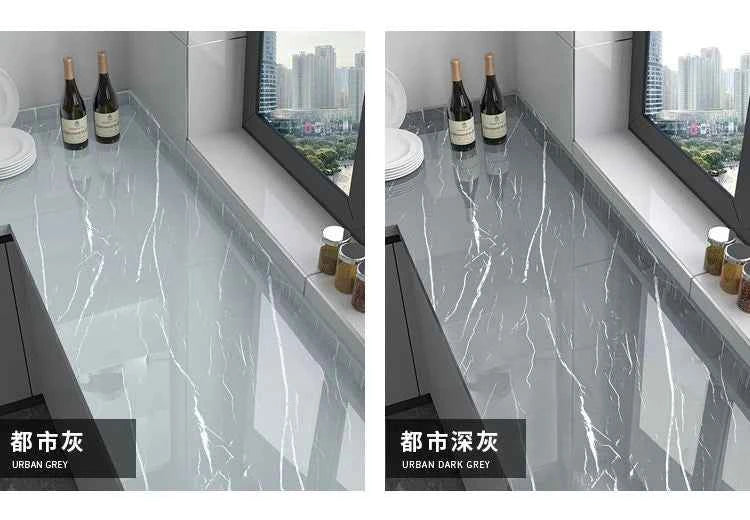 10M x 80CM Marble Self Adhesive Wallpaper Waterproof Oil Proof Kitchen Stickers Thermostability Decorative Film Home Decor