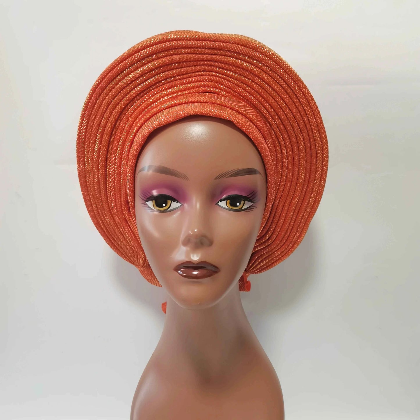 High Quality African Headtie Turban Nigerian Headtie Aready Made Auto Gele Turban Headwrap for Wedding Party XM205-1