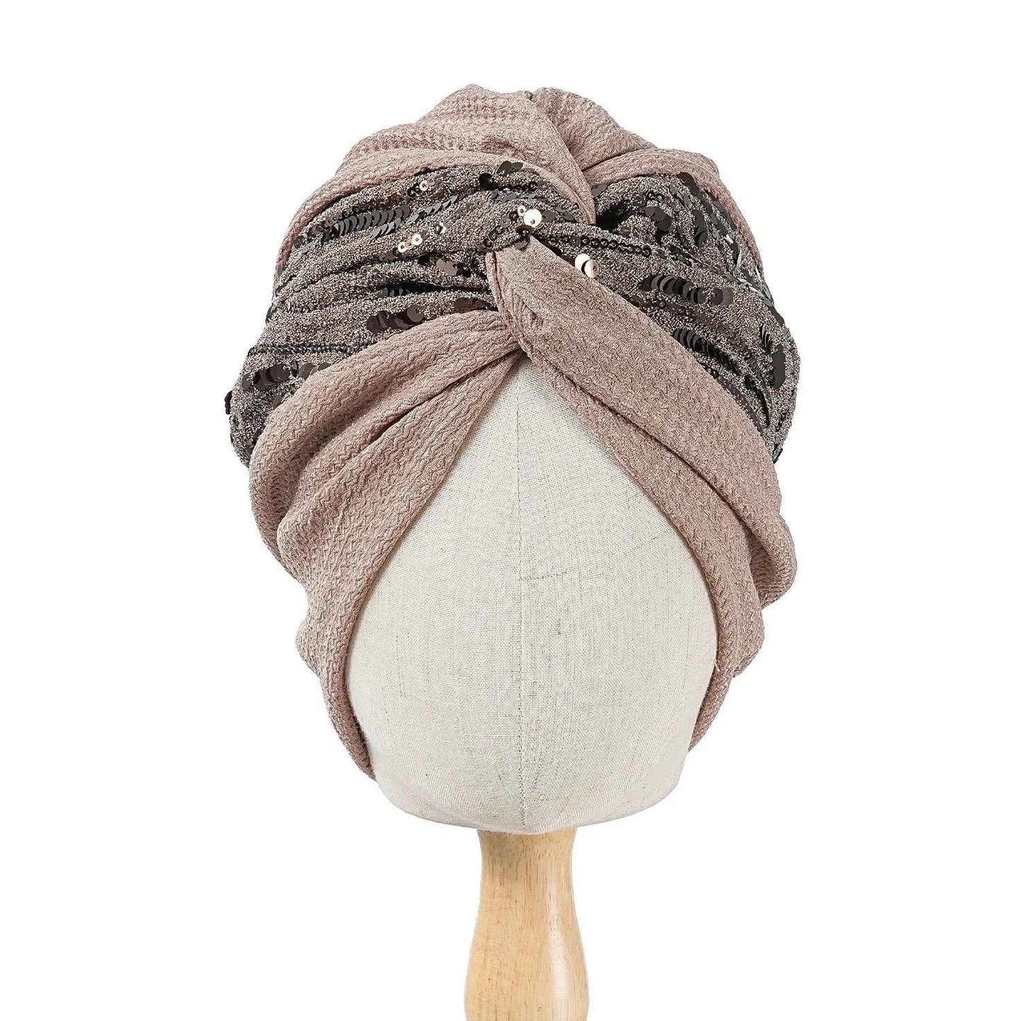 Bonnet For Women Cap Turban Folded Bud Exquisite Headscarf Casual Comfortable Fashion Versatile Warm Cross Hat Edge Wrinkle Lace