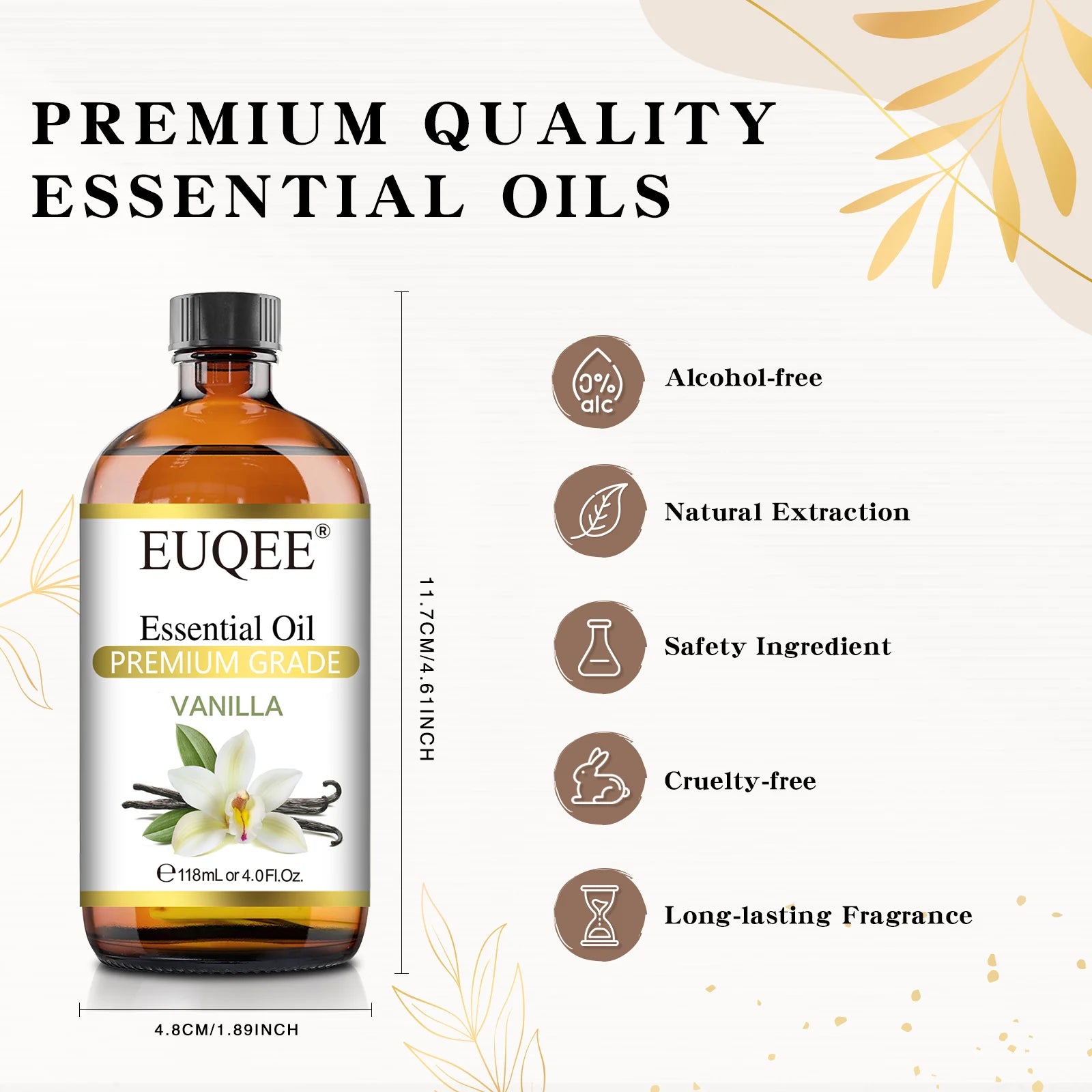 EUQEE 4 Fl Oz Essential Oils for Aromatherapy Humidifiers Aromatic Diffuser Making Scents Candle Handmade Soap Home Fragrance - NamafadStore