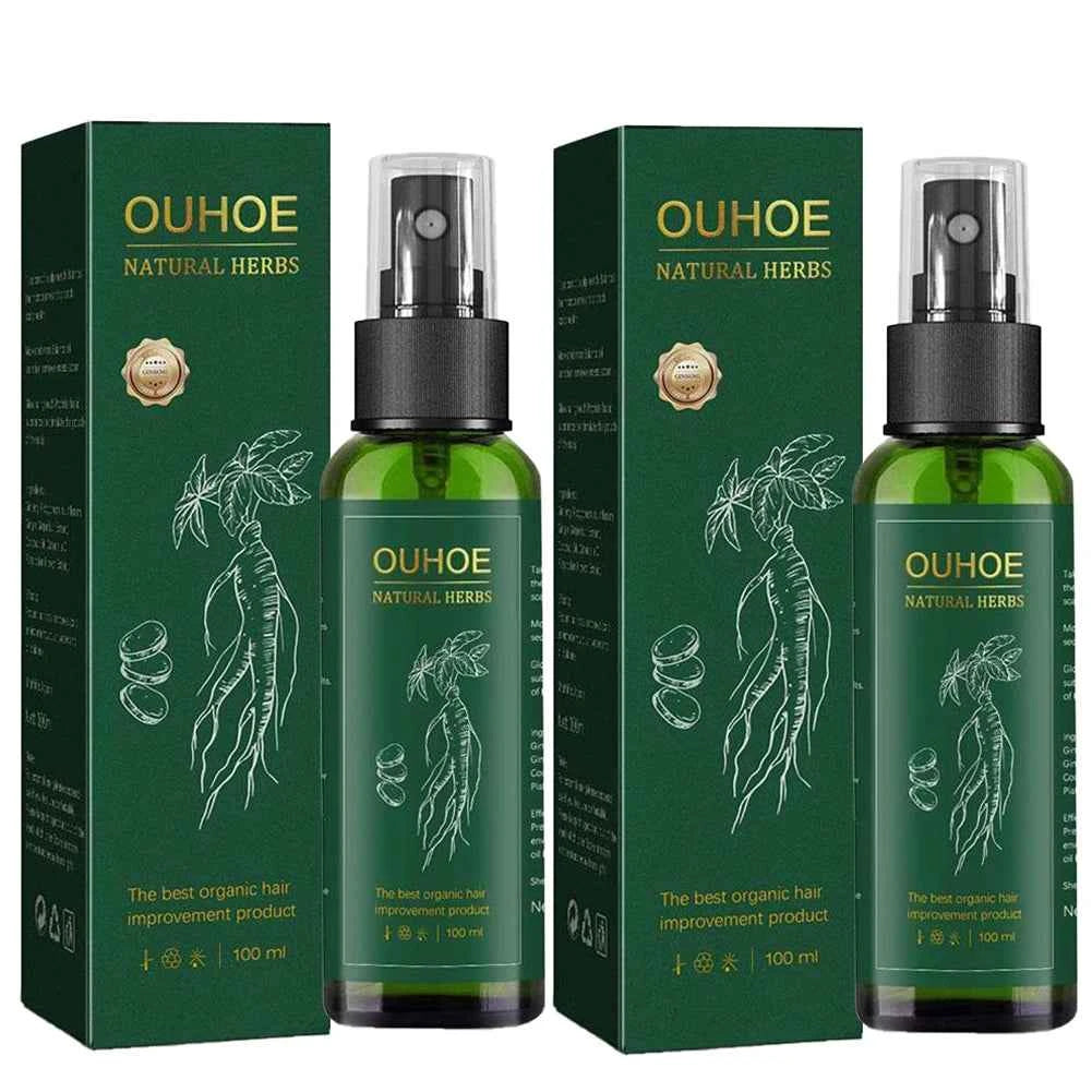 2pcs*100ml Ginseng Hair Serum For Men Women Nourishes Scalp Strengthen Root Repair Damaged Hair Herbal Hair Care Spray