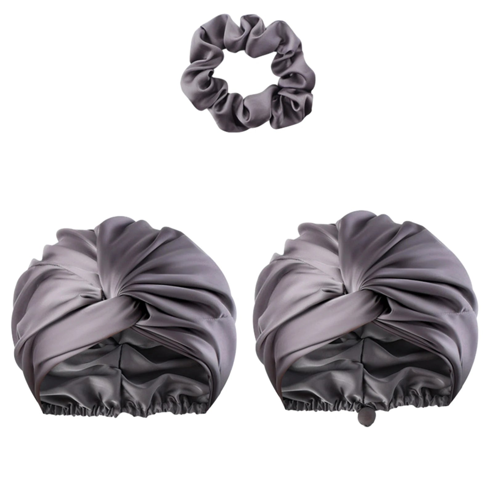 Unisex Solid-Color Adjustables Silk Satins Hair Bonnets High Elasticity Soft Sleep Cap For Women Men - NamafadStore