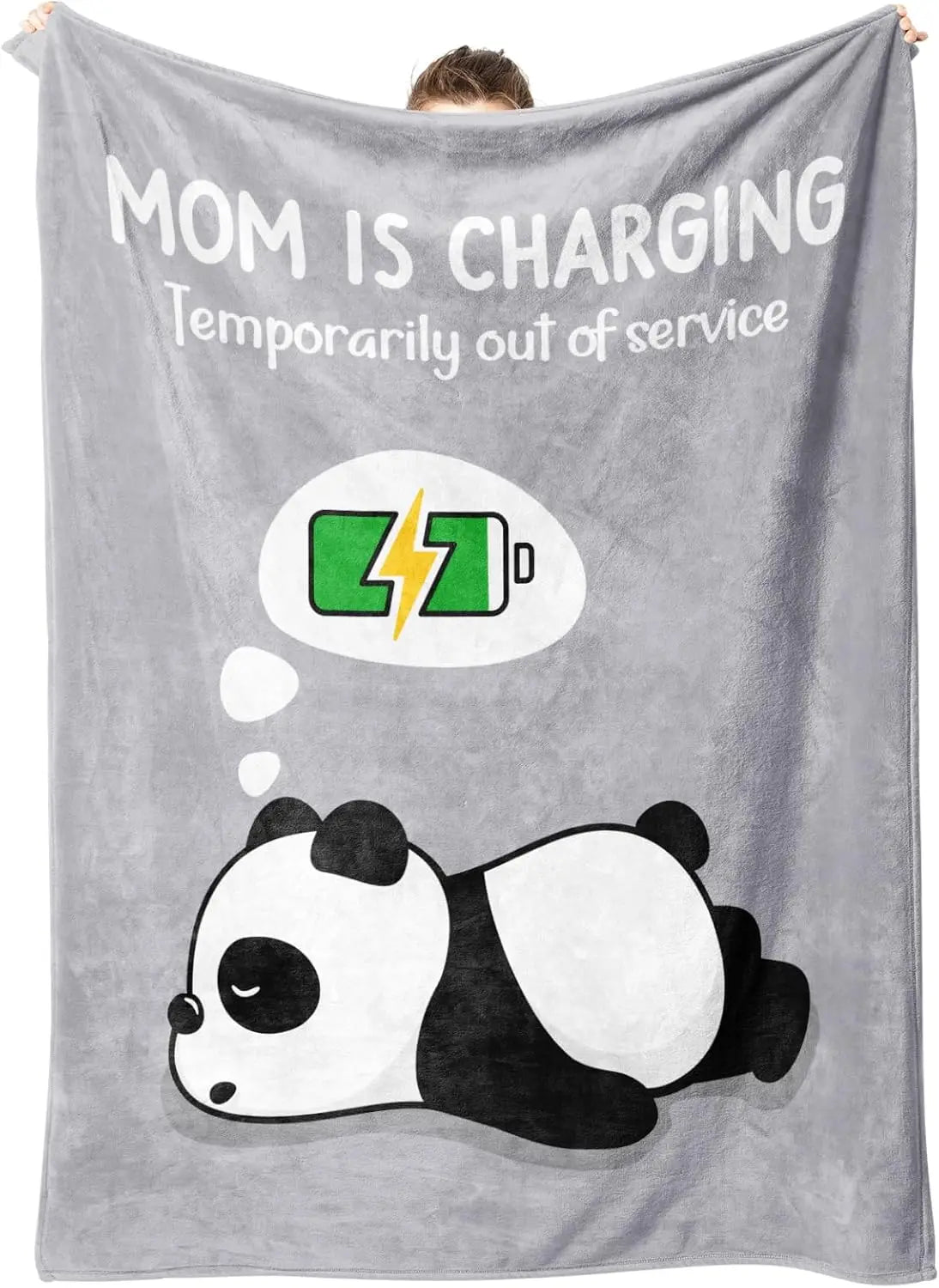 Funny Mom Throw Blanket – “Mom Is Charging” Birthday & Christmas Gift