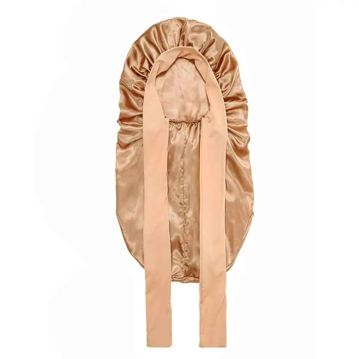 1Pcs Soft Silky Long Satin Bonnet For Natural Hair And Curly Hair Extra Large Size Hair Cap With Tie For Comfortable Night Sleep