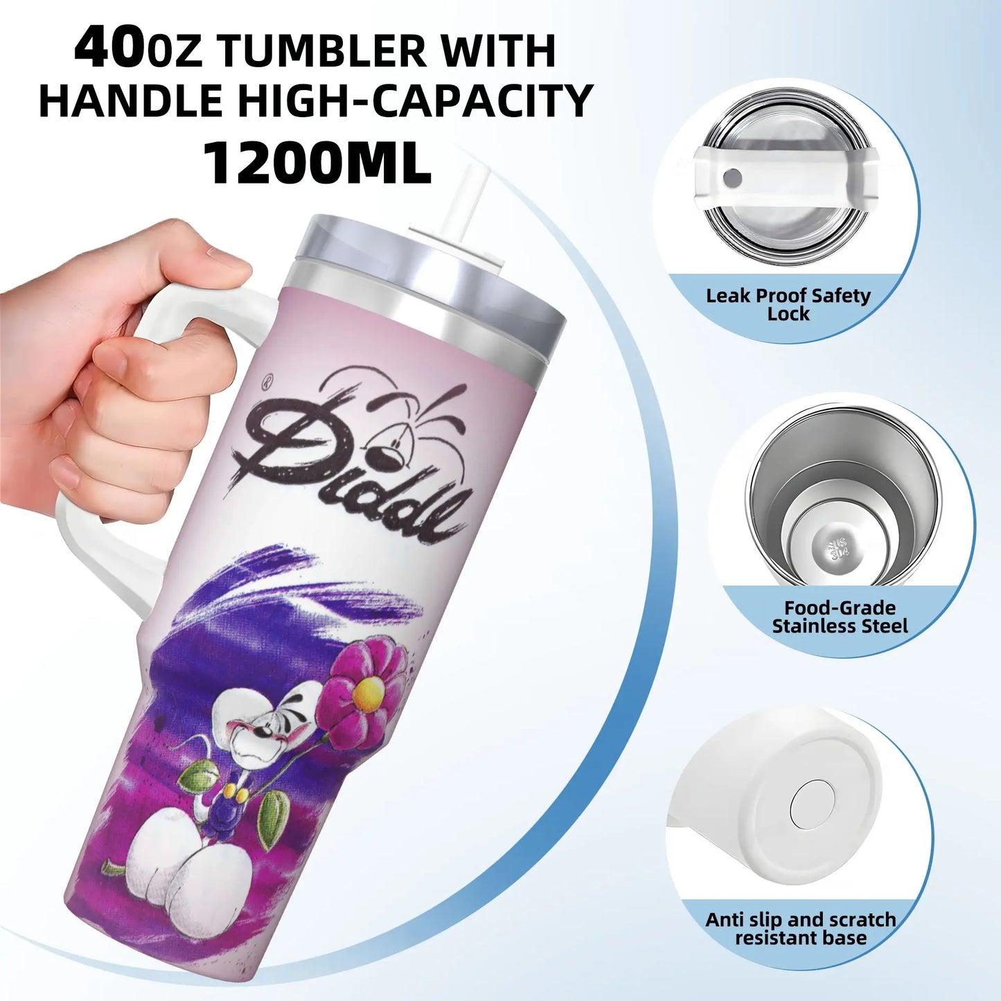 Diddl Stainless Steel Tumbler – Leakproof Insulated Hot & Cold Travel Cup