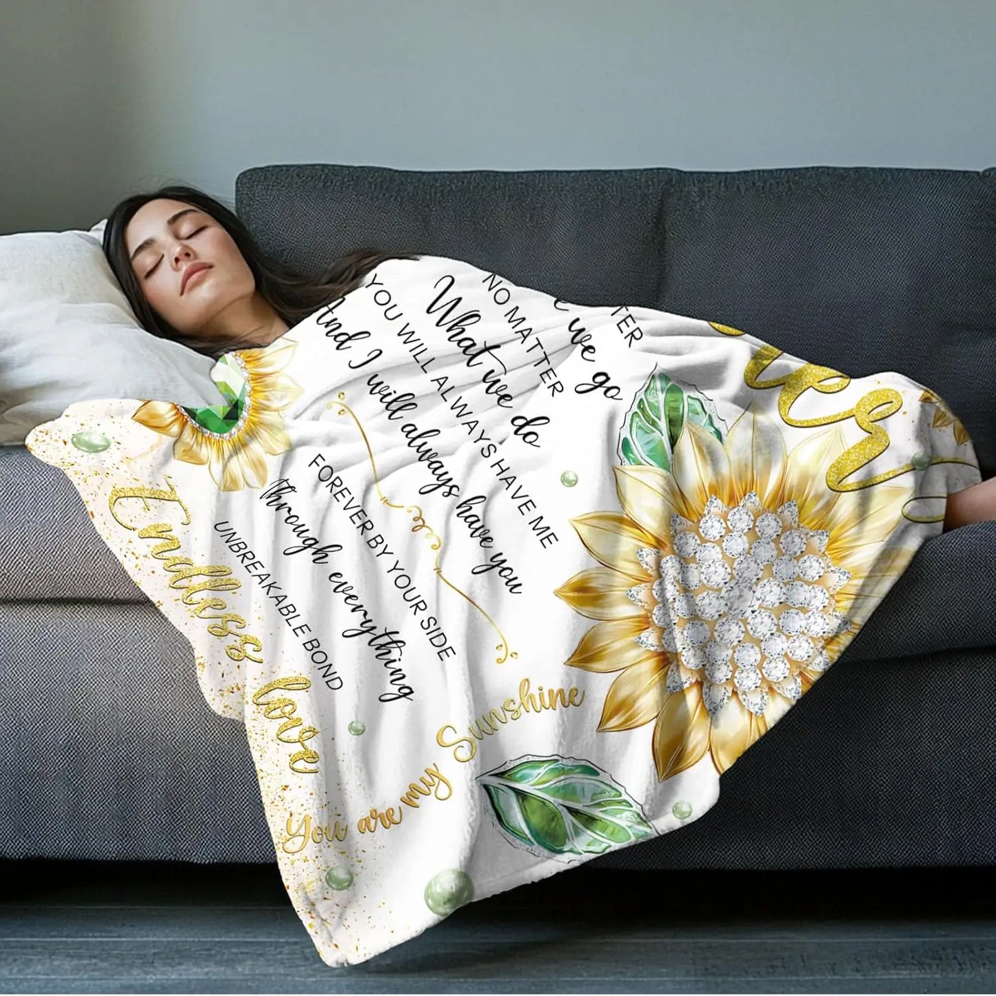 Sunflower Sister Gift Blanket – Birthday, Graduation & Mother’s Day