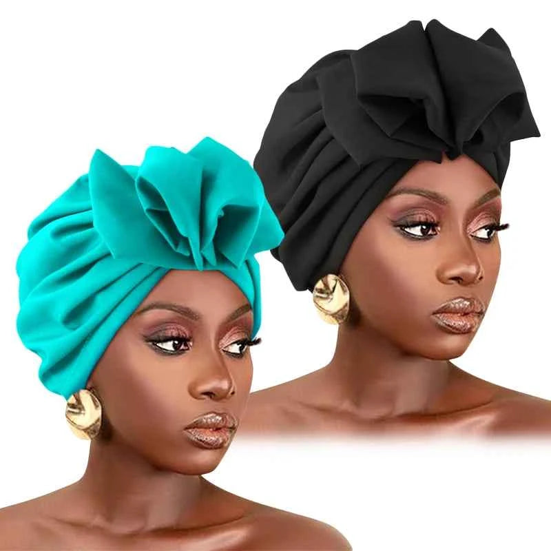 2psc New Muslim Women Turban Hat Hijab Bonnet Indian Cap Head Wrap Elastic Hair Bands Hat Beanie Ladies Girls Hair Accessories