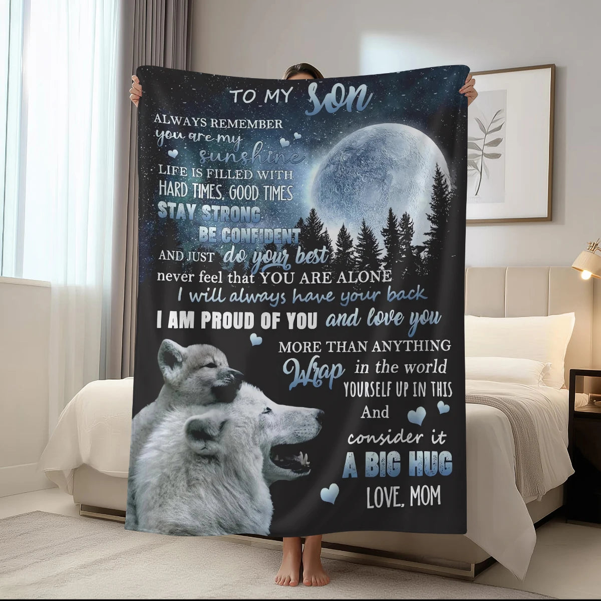 Blanket from Mom & Dad to Son – Soft Flannel Graduation & Birthday Gift