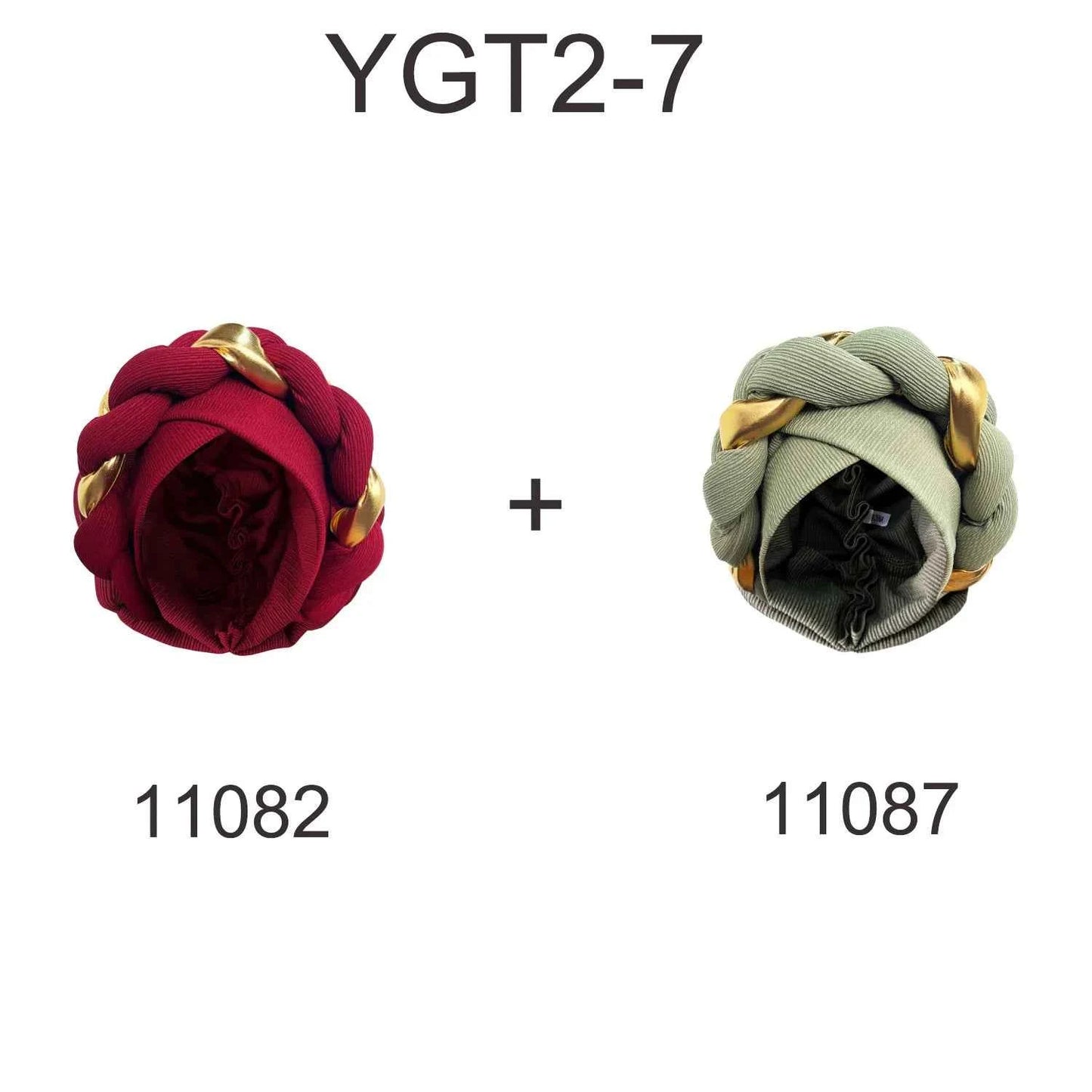 2Pcs Set African Headtie Big Braid Turban Cap For Women Nigeria Female Wraps Lady Fashion Headgear Turbante Mujer
