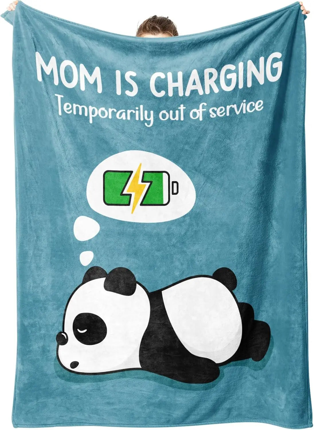 Funny Mom Throw Blanket – “Mom Is Charging” Birthday & Christmas Gift