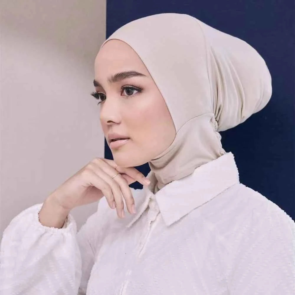New Muslim Inner Hijab Turbans Women Elasticity Undercap Soft Modal Hijabs Caps Solid Color Short Neck Elastic Cap
