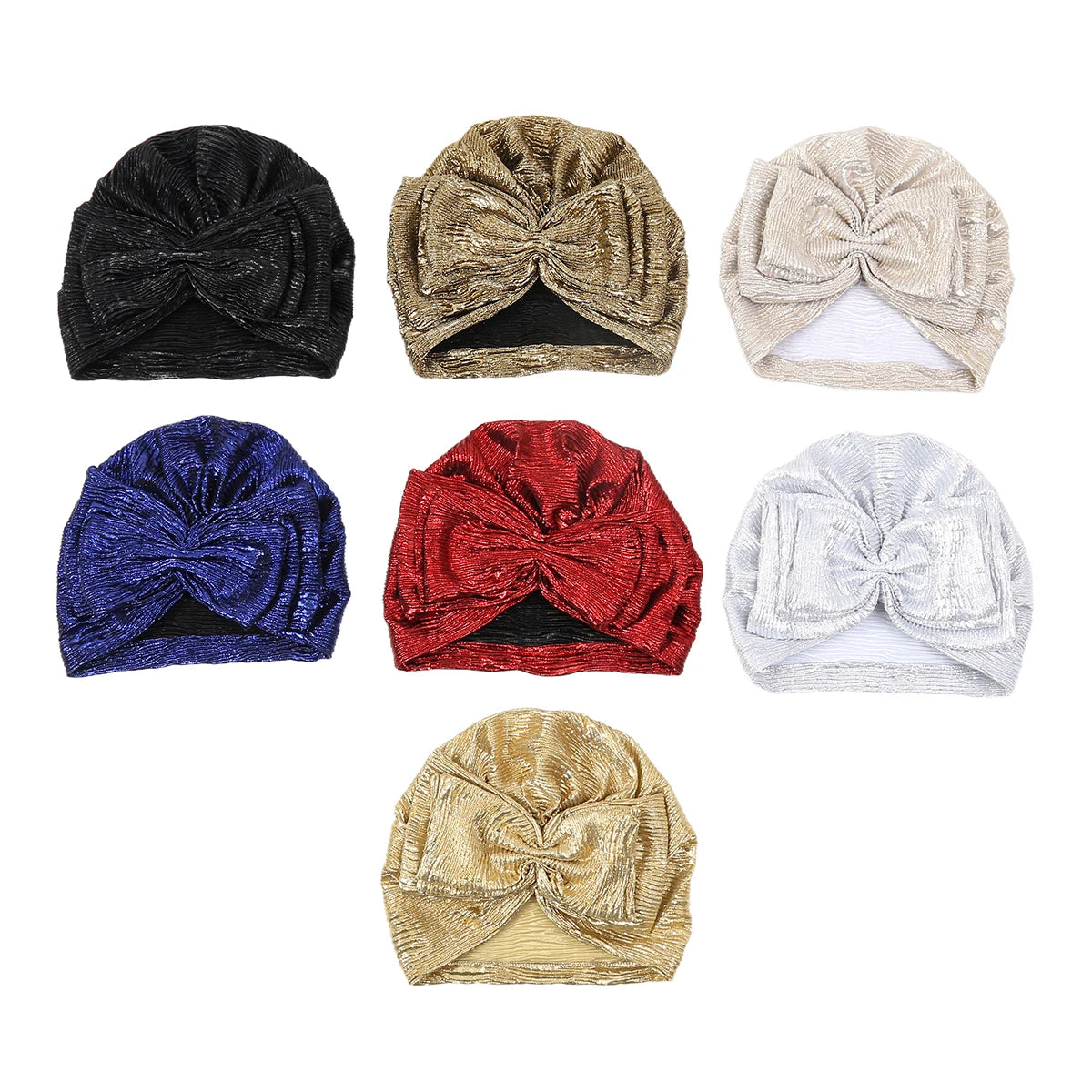 New Fashion Bow Women's Hijab Solid Color Muslim Ladies Turban Bonnet Soft Elastic Head Wrap Head Scarf Indian Hats