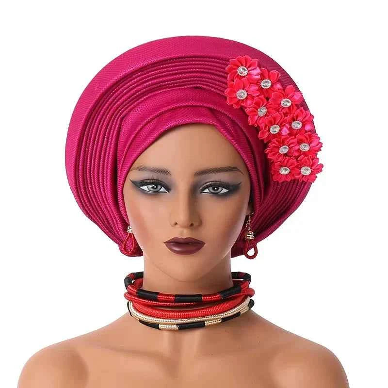 2025 Sequins Turban Chemo Cap for Women Ready to Wear African Auto Gele Headtie Nigeria Wedding Geles Female Head Wrap Headpiece