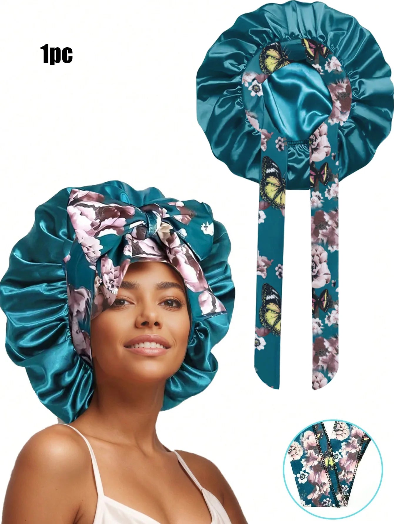 Popular New Summer New Large Streamer Shower Cap Hat Women's Daily Commuting Nightcap Adult Hat Sun Protection Cap