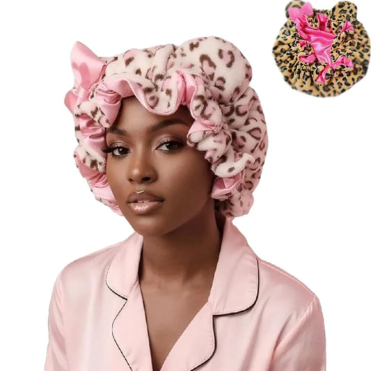 Creative Soft Hair Drying Cap Absorbent Microfiber Dry Hair Towel Leopard Print Bowknot Hair Towels Face Wash
