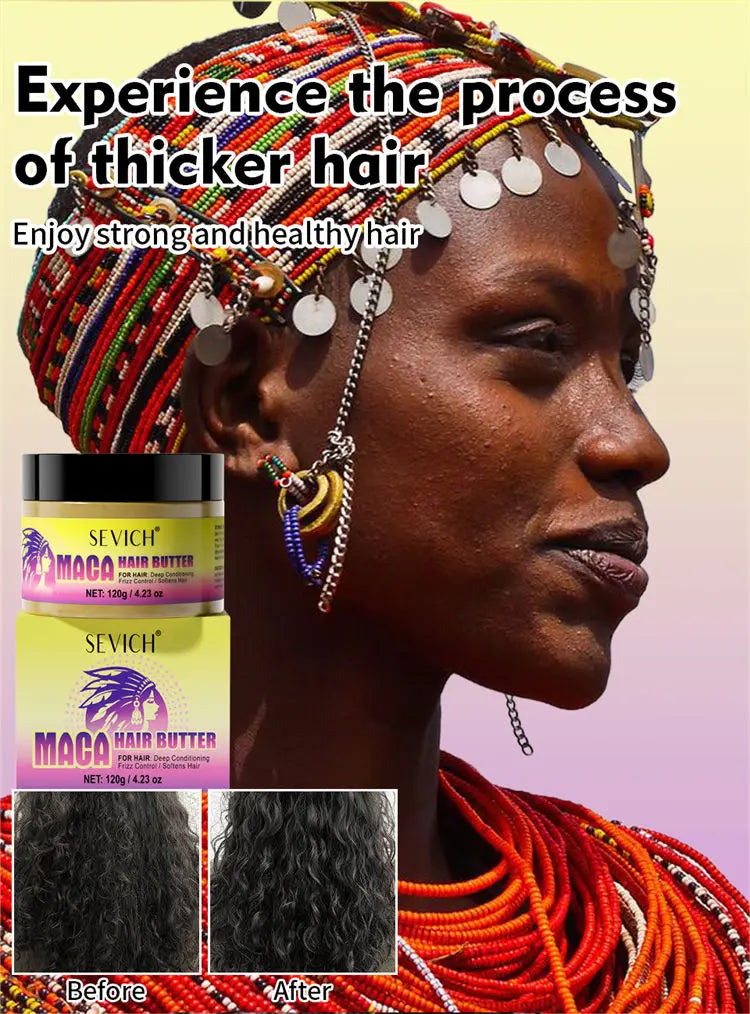 Maca Hair Growth Oil Set For Peru Maca Powder Hair Growth Butter Maca Root Hair Oil Castor Oil Anti-Hair Loss Sevich Hair Care