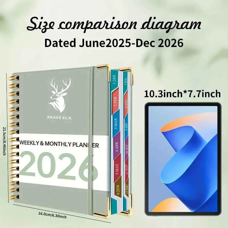 2026 Student Daily & Weekly Planner - Spiral Bound, Hard Cover, Academic Year Schedule Book for School, College, Homework