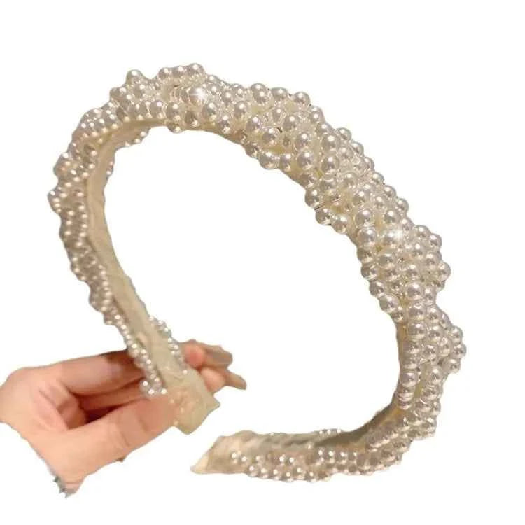 Korean retro pearl hair accessories headband for women pressed hair hairpin sweet and versatile women's hair bands going out