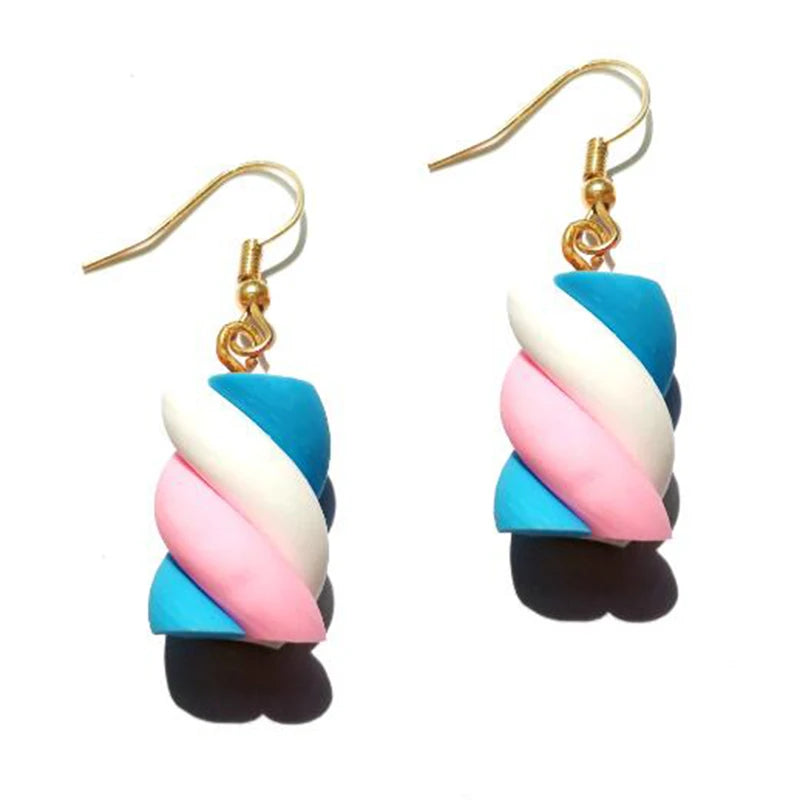 Earrings For Women Girls Cute Foods Hamburg Pizza Chicken Leg Candy Bottle Handmade Candy Kids Funny Resin