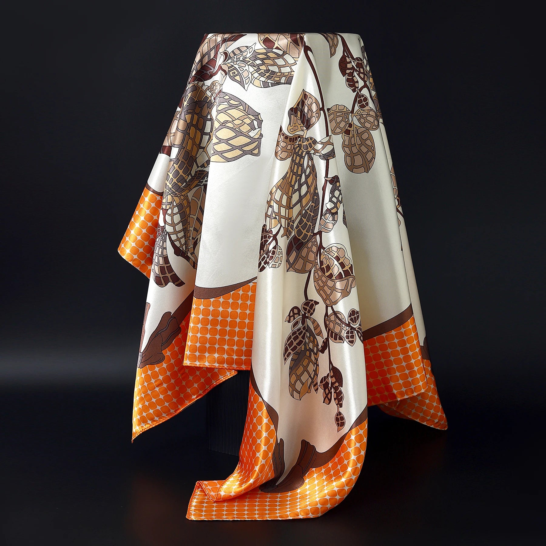 1 piece 35.4 inches Women Shawls Fashion print Summer Kerchief Luxury Brand 90X90CM Bandanna New Foulard Satin Square Headcloth - NamafadStore