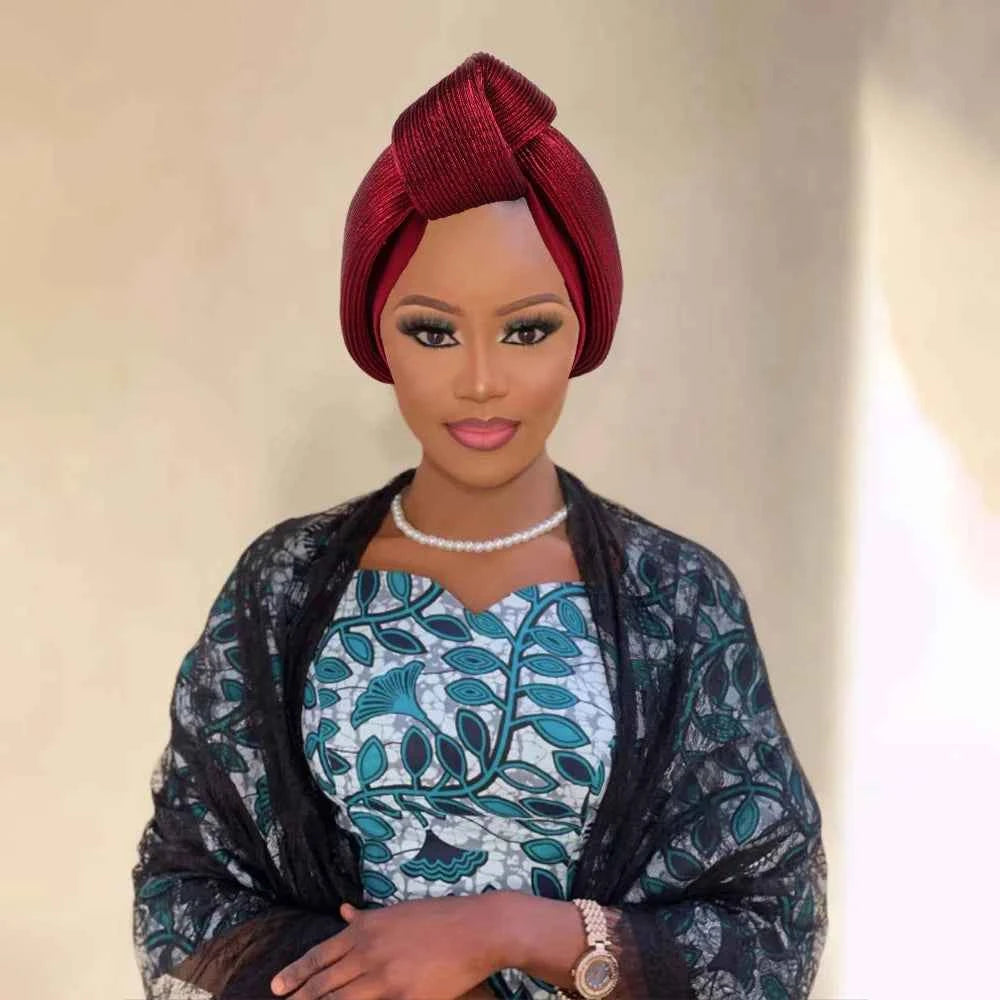 Fashion Women Top Knotted Turban Cap Female Bandana Headscarf Hat African Head Wraps Wedding Party Lady Headwear Bonnet
