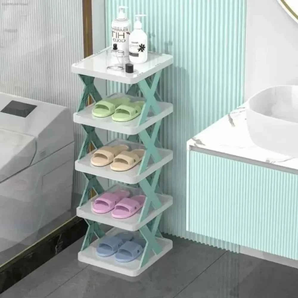 Detachable Folding Shoe Racks X-Shaped Space Saving Shoes Storage Organizer Plastic Dustproof Multi Layer Simple Shoes Shelf