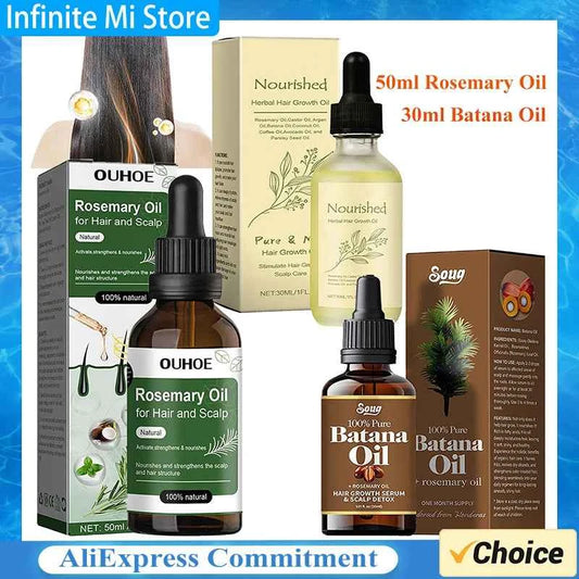 30ml/50ml Batana Rosemary Mint Scalp Hair Strengthening Oil Biotin Essential Oils Nourishing Treatment Split Ends Dry All Types