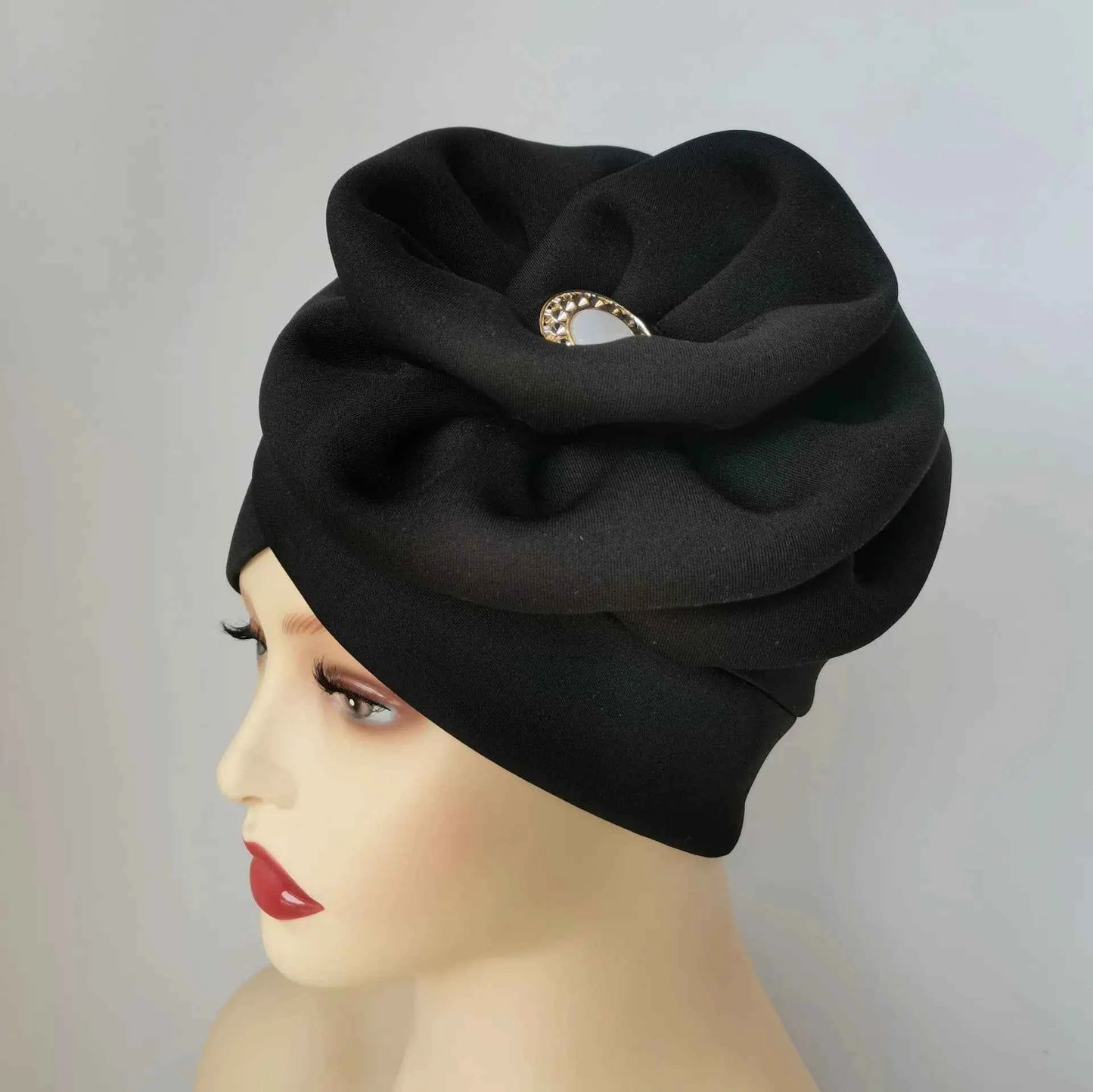 Winter Big Flower Turban For Women Muslim Hijab Caps Islamic African Headties Pleated Hijab Head Wraps Turban Bandana Head Cover