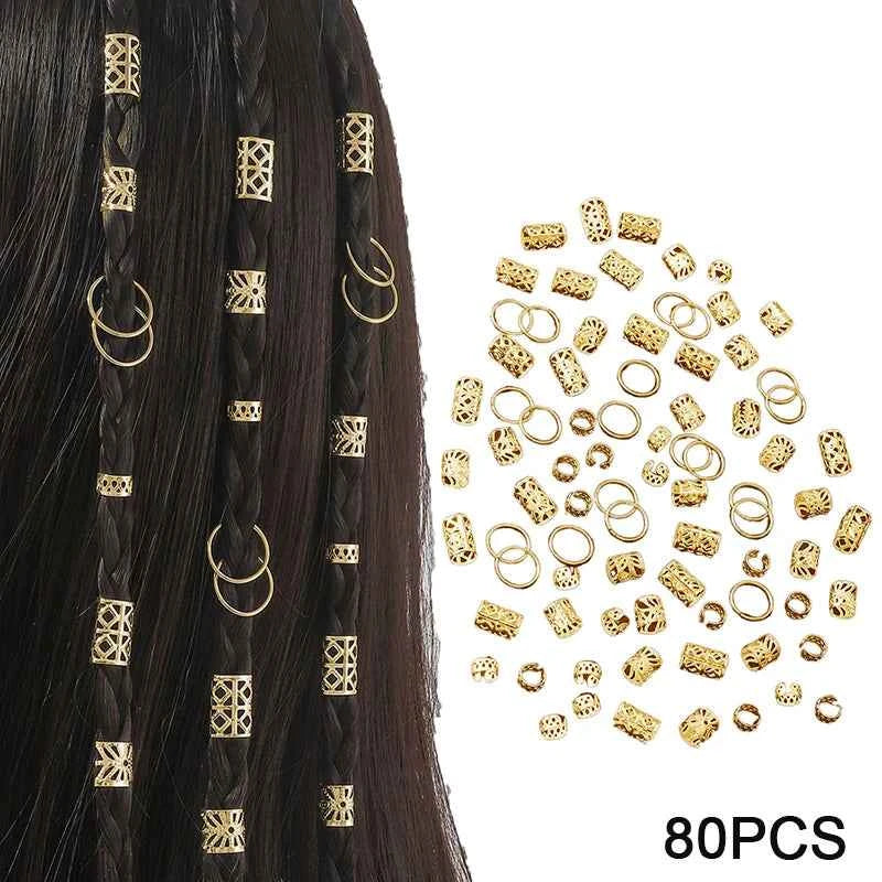 Dreadlock Hair Rings Adjustable Cuffs Clip Hair Braids Dirty Braids Bead Hairpin Hair Accessories Headwear For Women Girls
