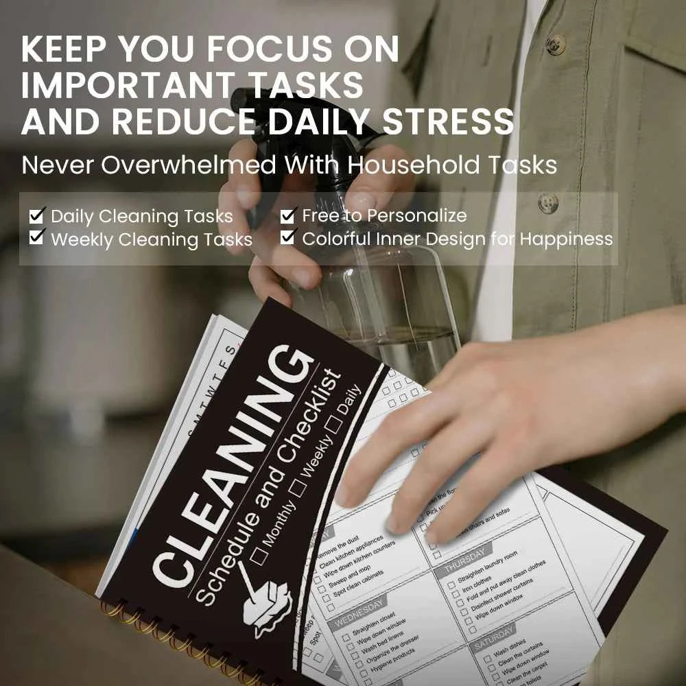 A5 Cleaning Planner,Weekly Cleaning Schedule, Home Organization Journal for  Stress-Free Home Organization and Housekeeping