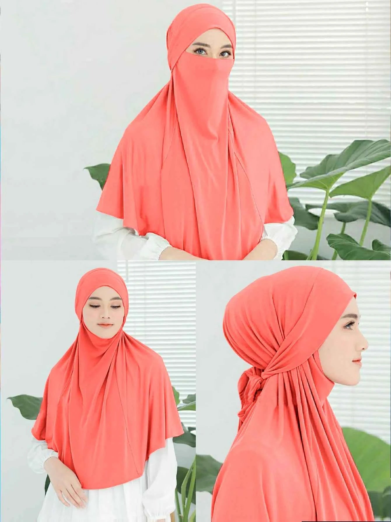 Plain Large Size Headband Muslim Hijab Women Instant Turban Top Quality Islamic Headscarf Ramadan