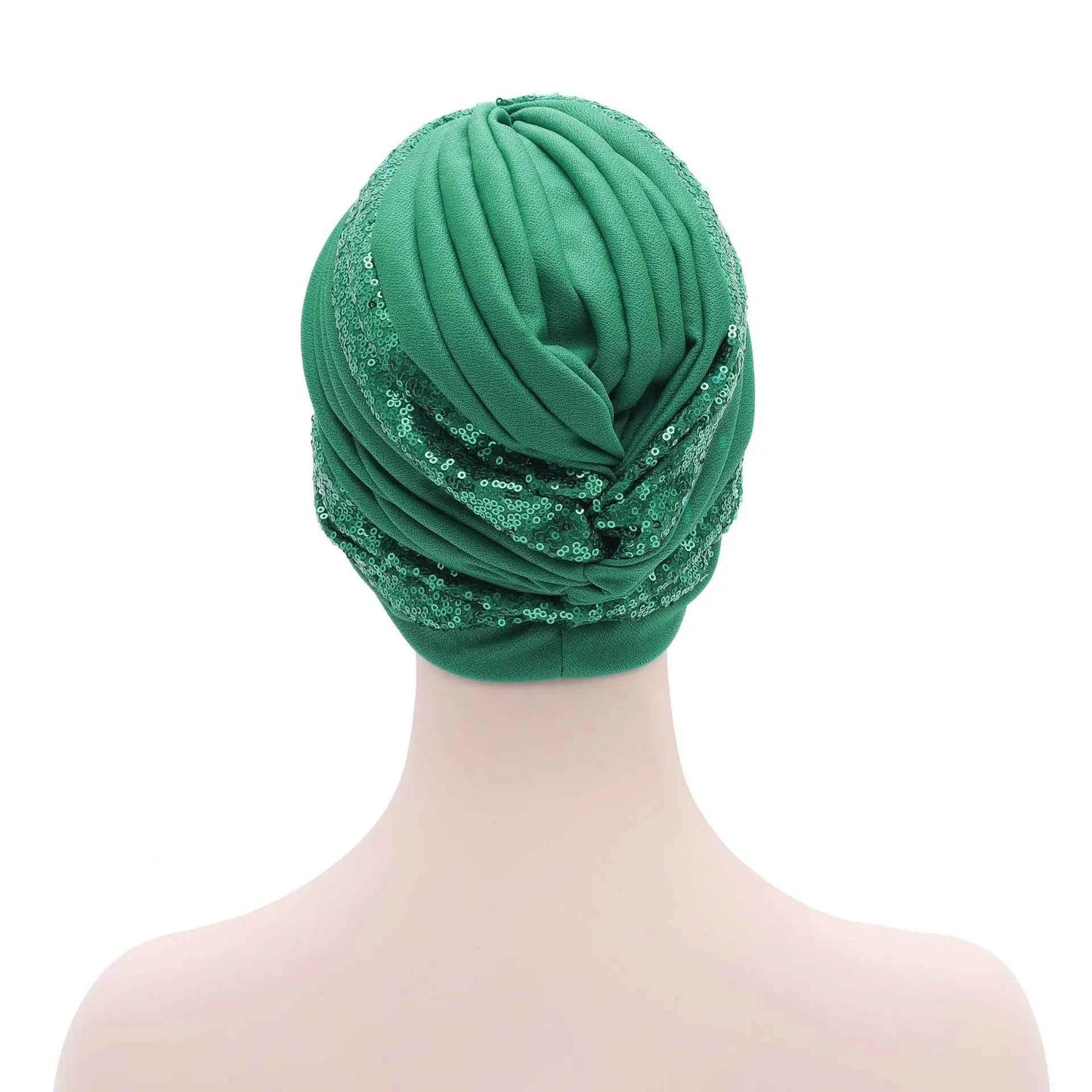 Women's Head Wraps Muslim Headscarf Cap India Hat Ready Hijab Bonnet Turbante Mujer Summer Breathable Sequins Turban Cap