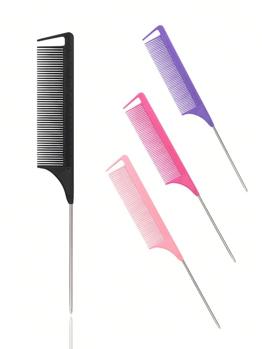 stainless steel pointed tail hair professional hair comb hair brush salon hair styling tool hair comb Special for real hair wigs - NamafadStore