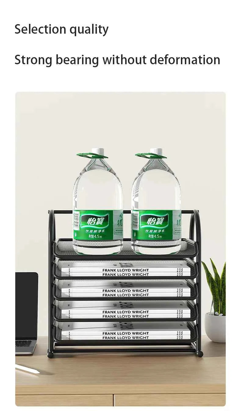 Mesh Letter Tray,Office Desk Paper Organizer with Sliding Trays for Desk Accessories, Office Supplies and File Storage, Black