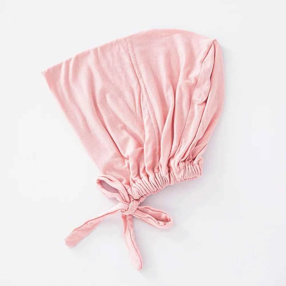 82 colors Tie Back Undercaps Fashion Women Inner Hijab Muslim Cap Bonnet Plain Islamic Cotton Spandex Jersey DEW Underscarf