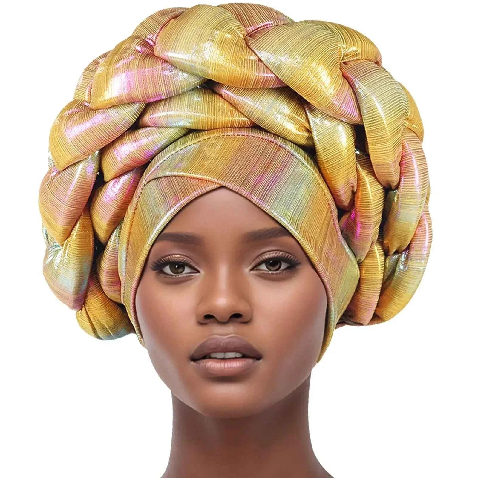Head Scarf Headwraps for Women 2025 Muslim Fashion Solid Color Caps African Headtie Turbans for Women Hijab Caps