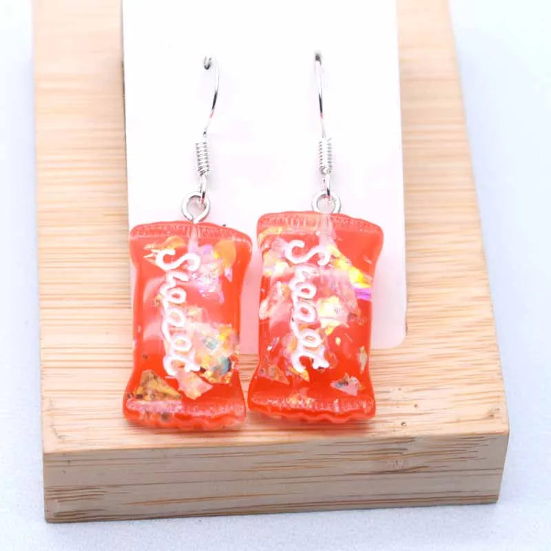 Earring For Women Resin Handmade Cartoons Animals Fruits Vegetables Kawaii Drop Earrings Funny Gifts