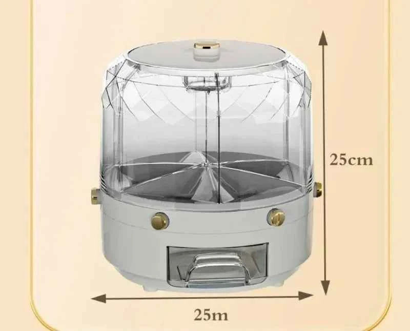 Kitchen Storage Box 360 Degree Rotating Rice Dispenser Sealed Dry Cereal Grain Bucket Dispenser Moisture-proof Food Container