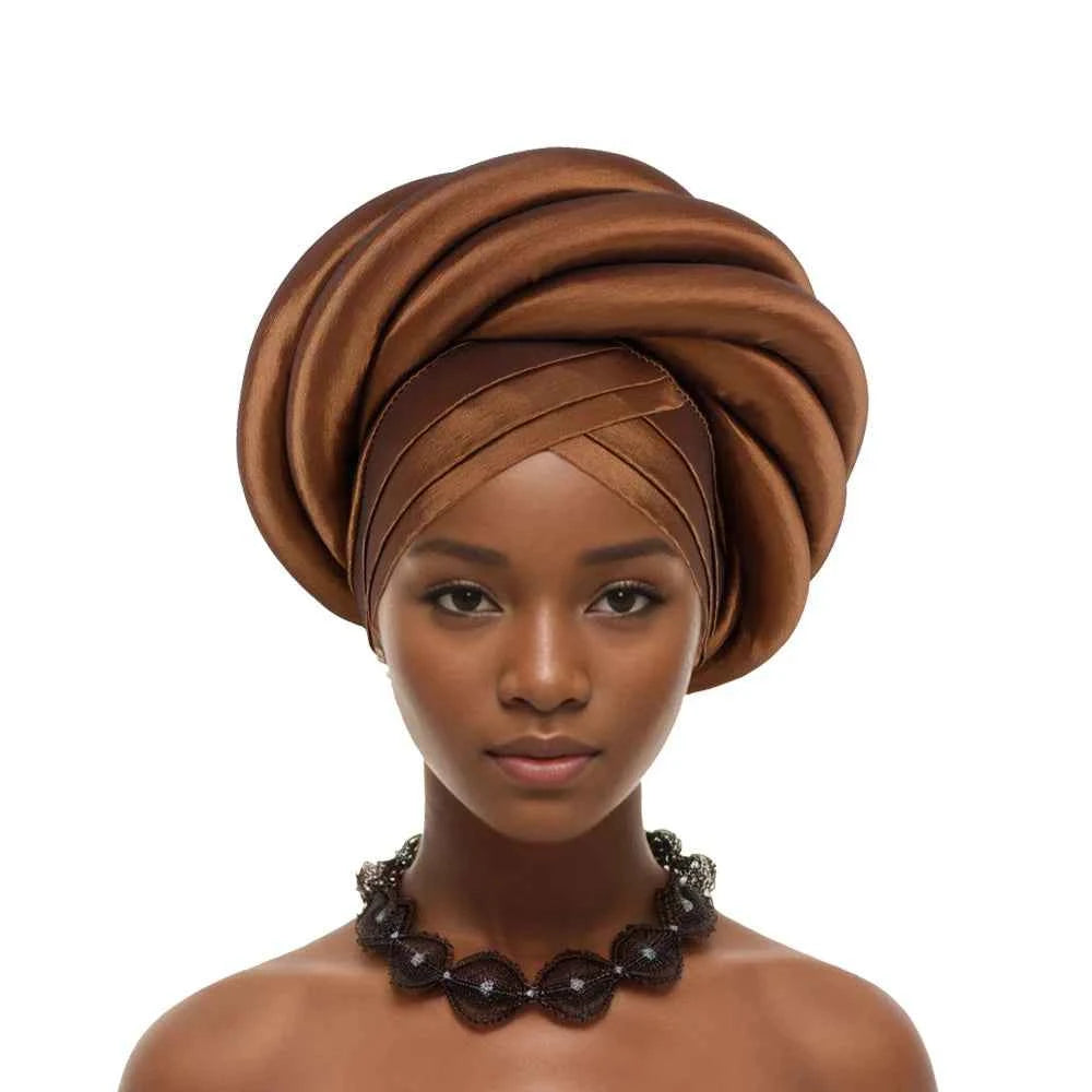 African Headtie Nigerian Auto Gele Turban Caps Female Head Wraps Already Made Wedding Geles Party Headwear Headpiece