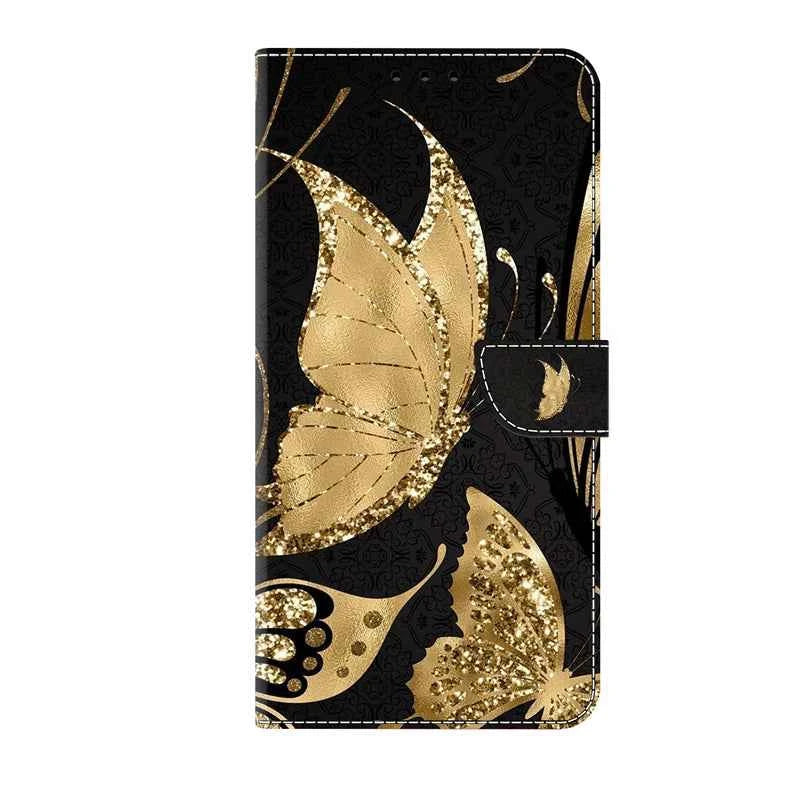 Flip Leather Case For iPhone 6 7 8 X XS XR 11 12 13 14 15 Mini Pro Max 3D Flower pattern Painted Wallet Phone iPhone15 14 Plus