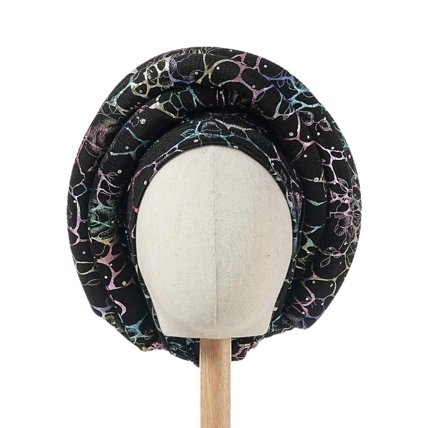 Women’s Bonnet Turban Cap – Folded Bud Headscarf with Wrinkle Lace Edge, Casual & Versatile Cross Hat