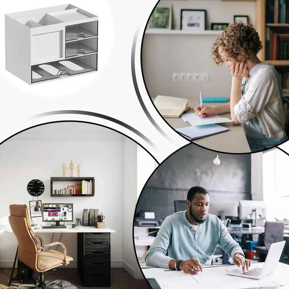 Stationary Organizer For Desk Stationery Holder Desk Makeup Organizer Storage Box Stationery Accessories Pen Organizer