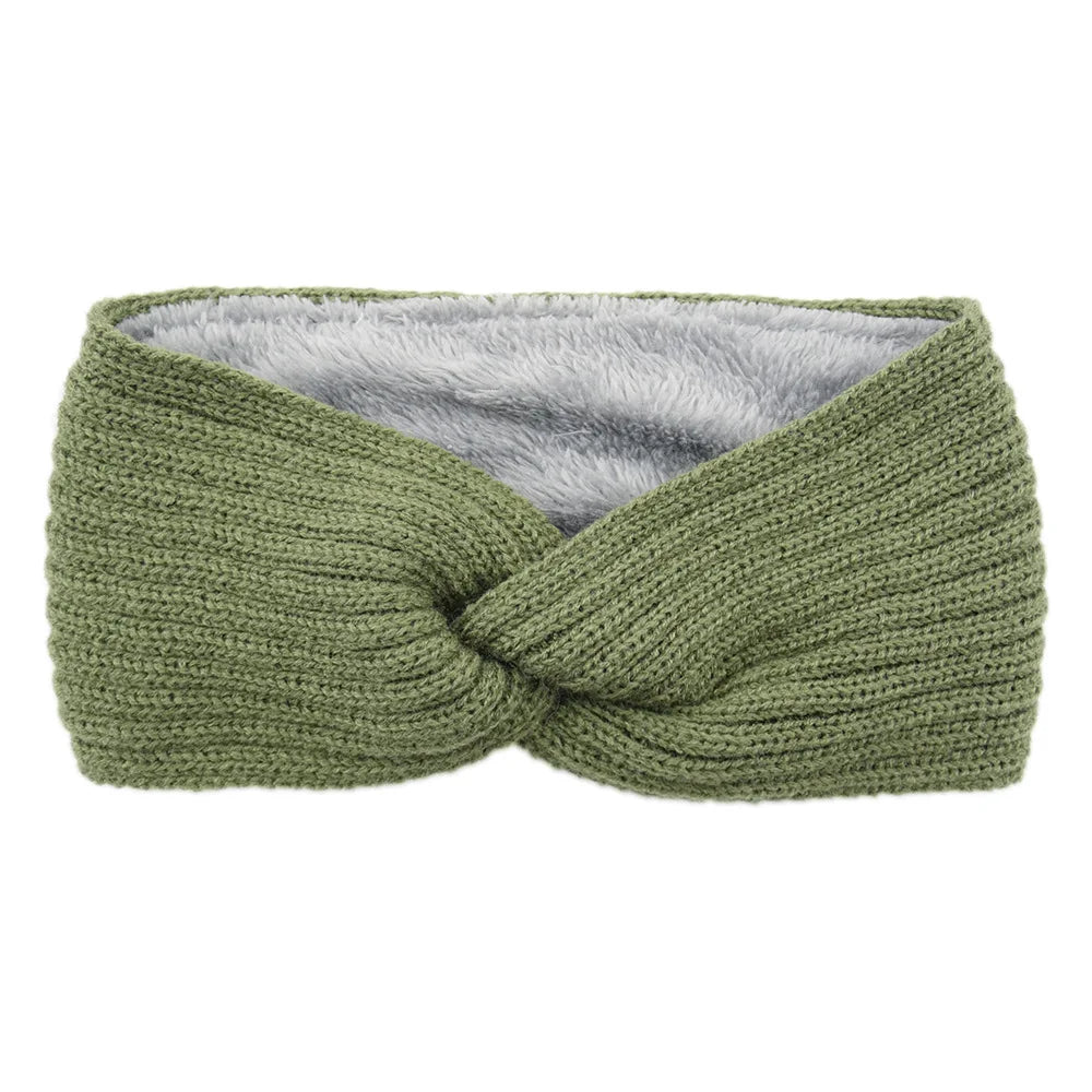 Winter Knitted Headbands for Women Warm Woolen Knitting Ear Warmer Cross Knot Turban Headwear Girls Hair Band Hair Accessories - NamafadStore