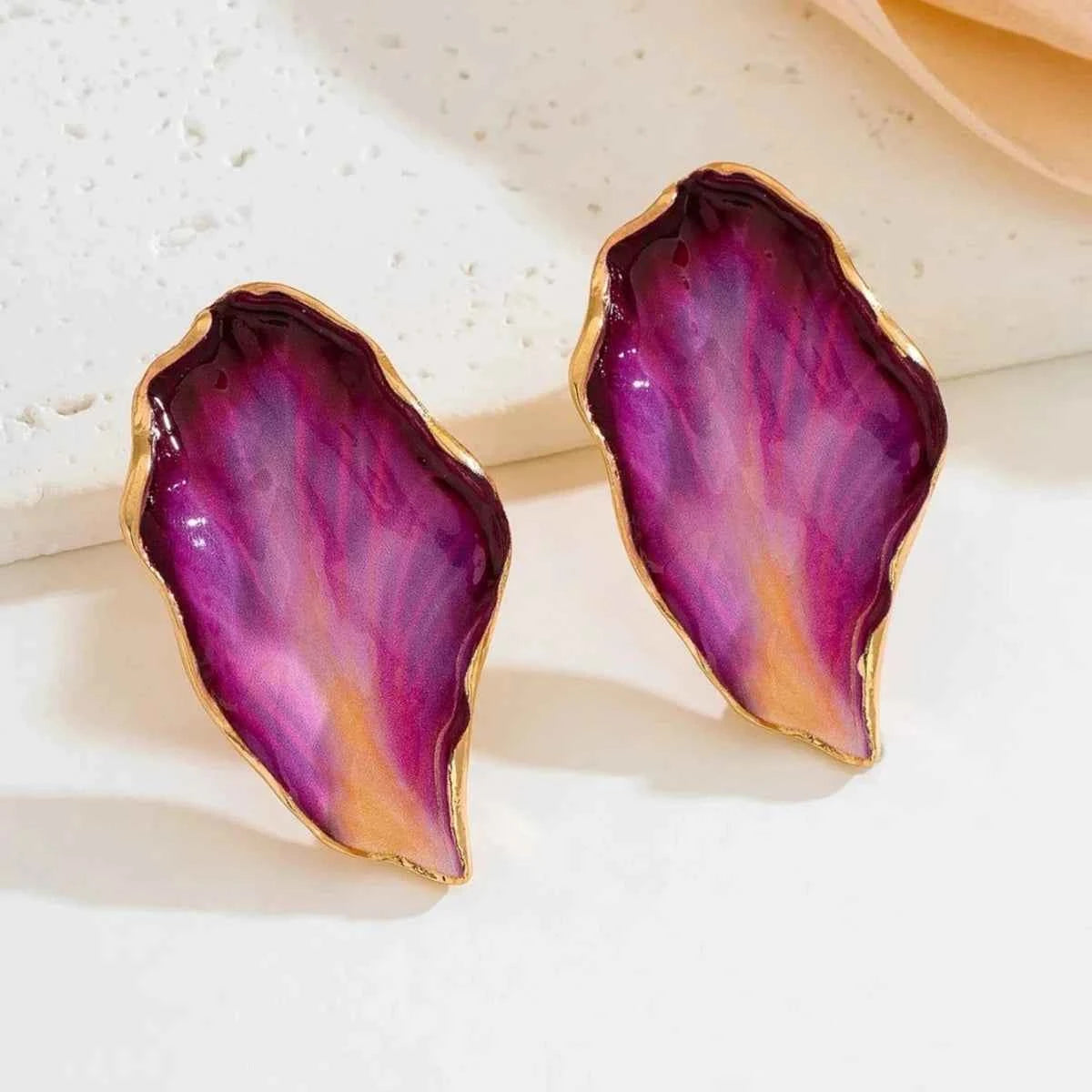 Irregular Pleated Drip Earrings For Women Girls Enamel Glaze Geometric Ear Accessories Fashion Jewelry DE057