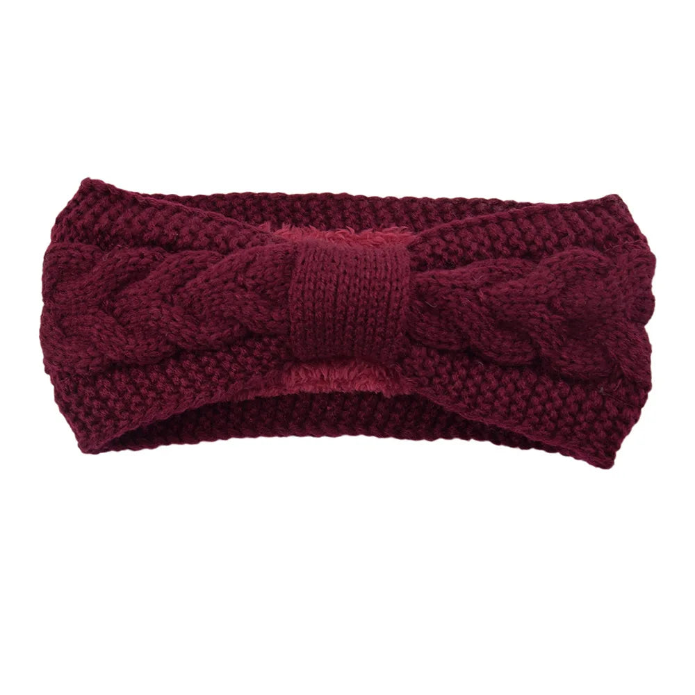 Winter Knitted Headbands for Women Warm Woolen Knitting Ear Warmer Cross Knot Turban Headwear Girls Hair Band Hair Accessories